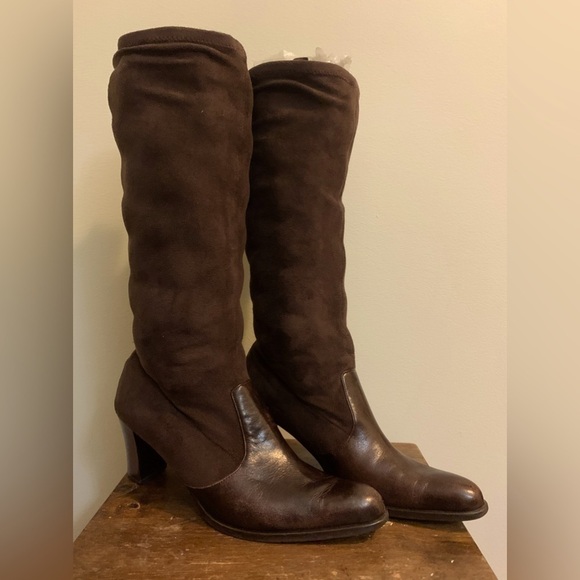 A.Marinelli brown “Adam” stretch heeled boots, 6 - Picture 1 of 12